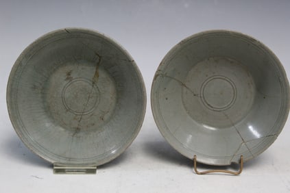 Two Antique Asian Celadon Bowls