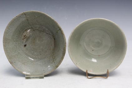 Two Antique Asian Celadon Bowls