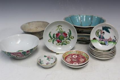 Group of Chinese Porcelain Dishes and Bowls