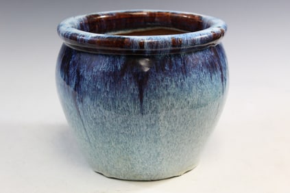 Chinese Flambe Glazed Pottery Planter