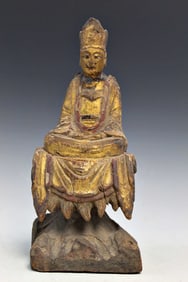 Chinese Gilt Wood Buddha Statue