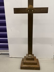 Large Vintage Brass Cross
