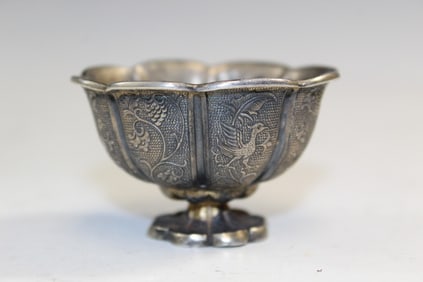 Antique Chinese Gilt Silver Wine Cup