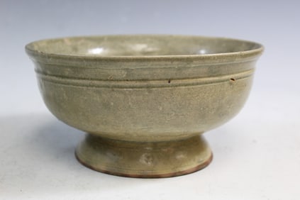 Asian Celadon Glazed Pottery Bowl
