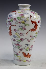 Chinese Famille Rose Porcelain Meiping Vase