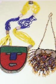 Tribal Beaded Pouch and Necklace