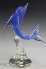 Glass Dolphin Statue