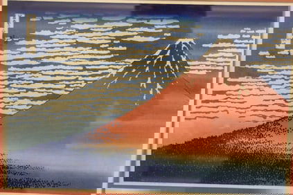 Fine Wind, Clear Morning. after Katsushika Hokusai, Japanese Woodblock Print.