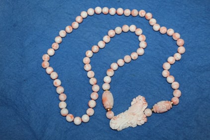 Pink Coral Beads Necklace