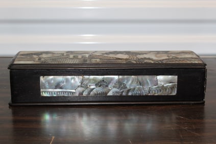 Chinese Wood Box with MOP Inlay