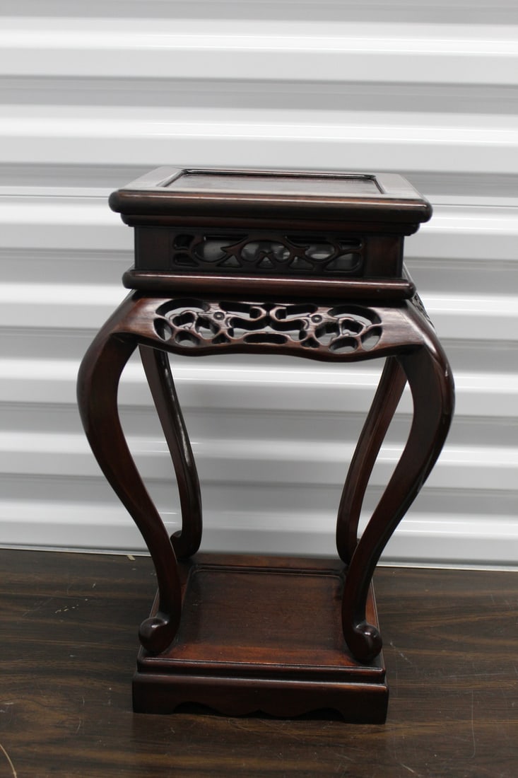 Chinese Wood Flower Stand: Chinese Wood Flower Stand. H 44 cm.