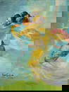Myanmar (Burmese) Dancer, by U Lun Gywe, Oil on Canvas.