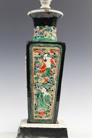 Chinese Famille Rose Porcelain Vase Lamp