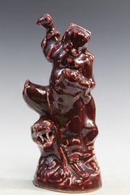 Chinese Underglaze Red Porcelain Figure