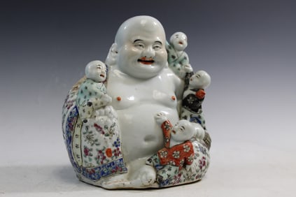 Chinese Famille Rose Porcelain Laughing Buddha