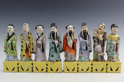 Chinese Eight Immortals Porcelain Figures