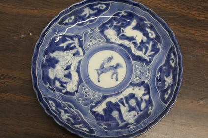 Japanese Blue and White Porcelain Dish