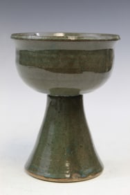 Asian Celadon Glazed Stem Bowl