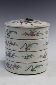 Chinese Famille Rose Stacking Dishes