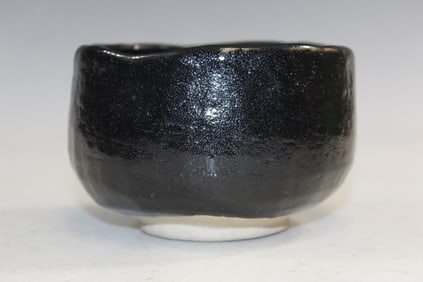 Japanese Black Glazed Pottery Tea Bowl