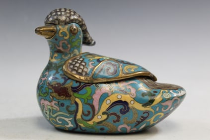 Chinese Cloisonne Duck Box