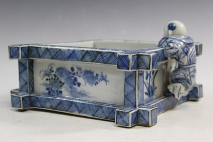 Japanese Blue and White Porcelain Square Bowl