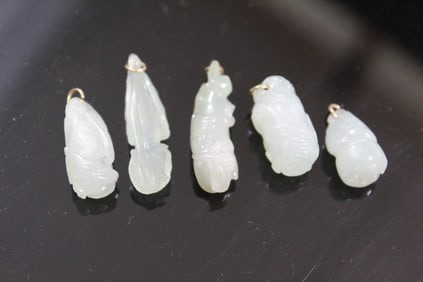 Five Chinese Carved Jade Pendants