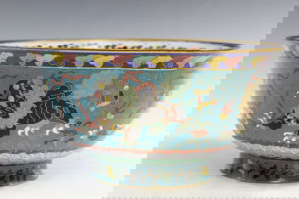 Chinese Cloisonne Punch Bowl