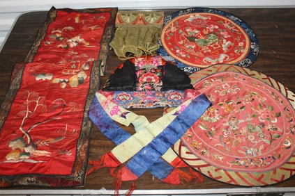 Group of Chinese Embroidery Pieces