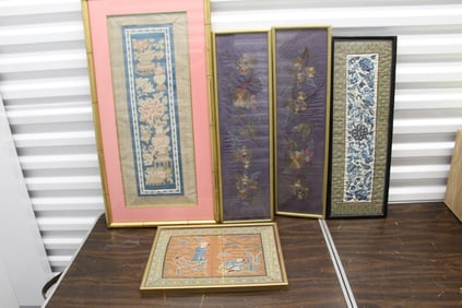 Group of Chinese Embroidery Pieces