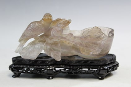 Chinese Carved Rock Crystal Brush Washer