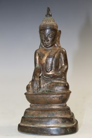 Antique Southeast Asian Bronze Buddha Statue