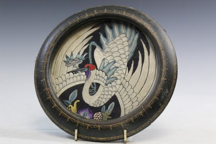 Framed Chinese Embroidery of a Crane