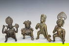 Four Indian Bronze and Brass Statues of Bala Krishna