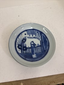Chinese antique blue and white porcelain plate