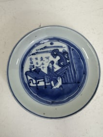 Chinese antique blue and white porcelain plate