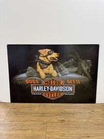 Harley Davidson motorcycle "Dogs Get It" steel sign