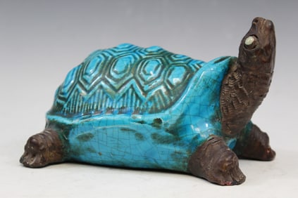 Chinese Shiwan Ware Pottery Turtle