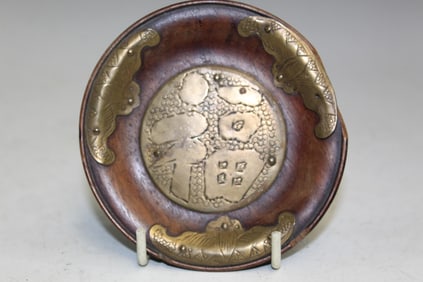 Old Chinese Wood Ash Tray.