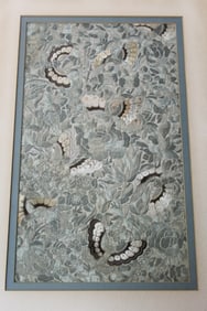 Chinese silk embroidery piece of butterflies and flowers