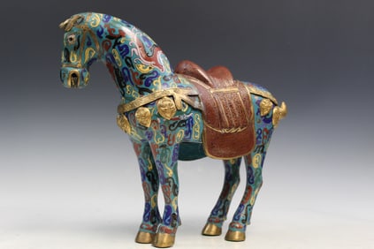 Chinese Cloisonne Horse Statue