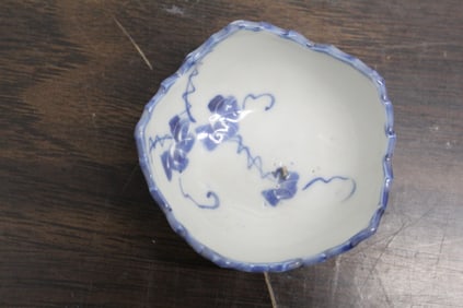 Small Japanese Blue and White Porcelain Dish