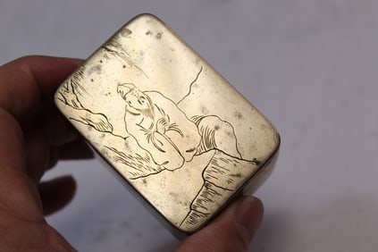 Chinese Brass Ink Box