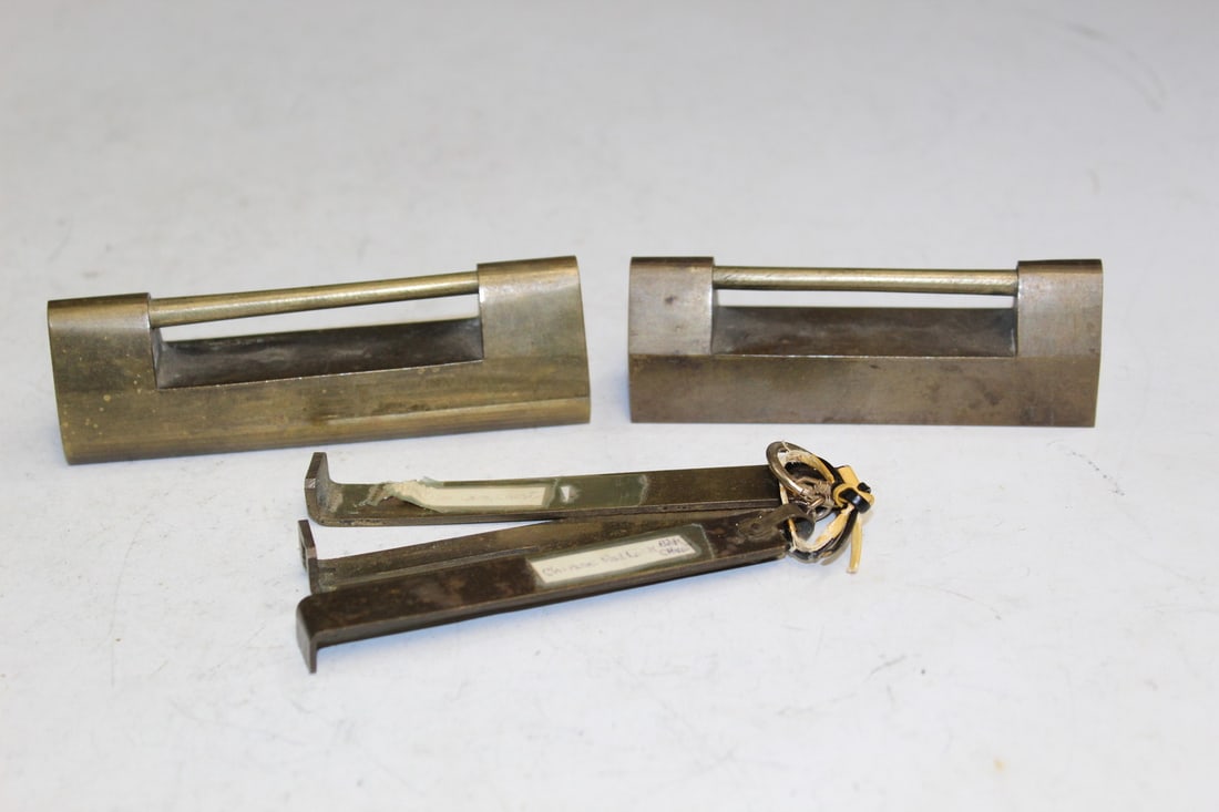 Two Chinese Brass Locks with Keys (1 of 4)