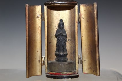 Japanese Small Lacquered Traveler's Shrine
