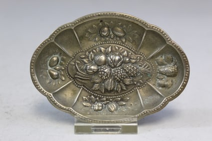 Vintage Silvertone Trinket Nut Dish.