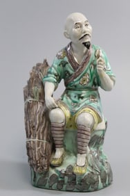 Chinese Sancai Porcelain Statue of a Woodcutter