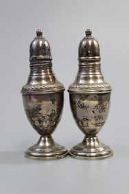 Pair of Rogers Sterling Silver Salt & Peppers