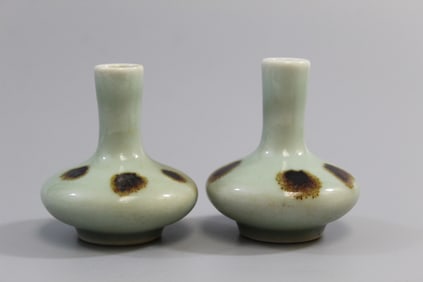 Two Chinese Celadon Small Vases