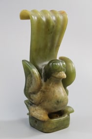 Chinese Carved Jade Bird Statue